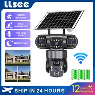 LLSEE V380 Pro 6K Three Lens 12MP Wireless Waterproof Solar CCTV Camera