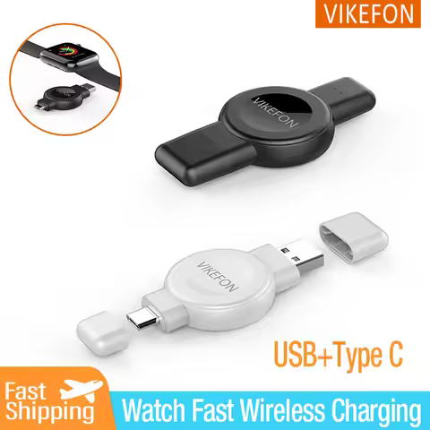 Magnetic Watch 2 in 1 Wireless Charger for Apple Watch 9 8 7 6 5 4 3 SE Samsung Galaxy 6/5/4Pro/4/3