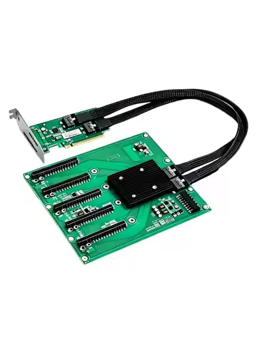 PCIe 4.0 PEX88096 GPU Backplane Kit PCIe X16 To SFF-8654 8i Switch Card 5-Slot or 4-Slot Expansion f