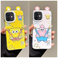 Cartoon SpongeBob Patrick Star 3D Ear Phone Case For itel S25 Ultra S23 Plus A90 A80 A70 A60 A50 A50