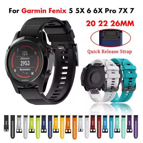 26 22 20MM Strap Bracelet For Garmin Fenix 5X 5 5S Plus 6 6X 7X 7 935 Watchbands Band Quick Release 
