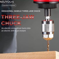 NIUYOMY Drill Chuck Adapter, 1/4 Inch Hexagonal Handle Quick Change Chuck,  Self-Tightening 1.5-6.5m