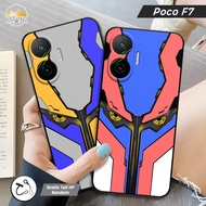 Poco F7 Silicone Case | Poco F7 Pro Latest 2025 Mecha Face Motif | Fusion UV Printing Case for Poco 