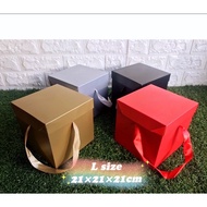 [Ready Stock]Bouquet flower box DIY square gift box 21×21×21cm(L size)#birthday gift#bouquet box