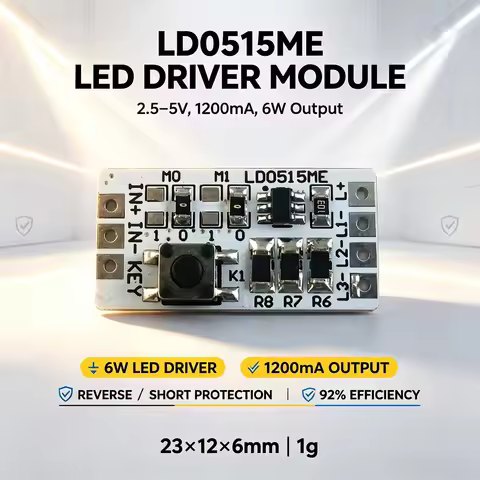 DC2.5-5V Step Down LED Driver Module Max 1200MA 6W High Efficiency 92 Percent Reverse Short Circuit 