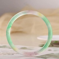 ♦Natural Three Color Jade Bangle Round Thin Strip Hand Ring Exquisite Bracelet Fine Jadeite Jewe xJ
