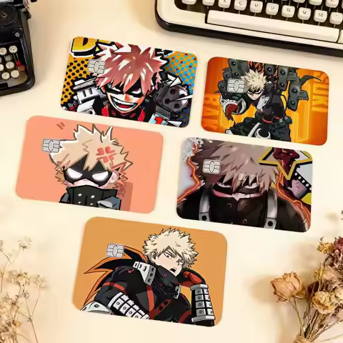 bakugo A-Anime K-Katsuki Waterproof Film Skin Cover Credit Card Stickers Debit Front Bank Bus Pass