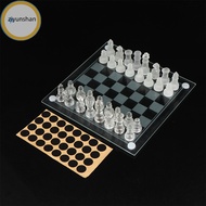 ziyunshan 1Set Craft Crystal Glass Chess Set Acrylic Chess Board Anti-broken Chess Game sg