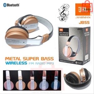 JBL JB55 wireless stereo metal super bass head set FM radio MP3 blutooth headphone