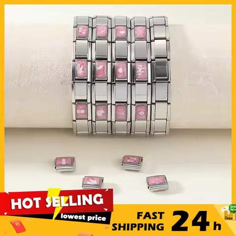 Classic Women Men's 12 Zodiac Signs Series Italian Charm Link Fit 9mm Stainless Steel Bracelet DIY M