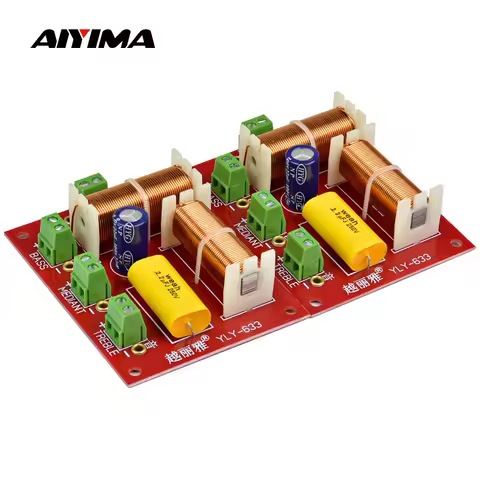 AIYIMA 2Pcs 200W Audio Speaker Frequency Divider 3 Way Crossover Treble Midrange Bass Independent Cr