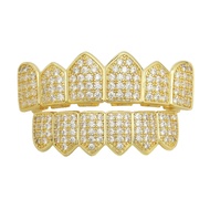 Hip Hop Braces Jewelry Micro-Inset Zircon Braces Funny Wide Cool Personality Exaggerated Hiphop Gril