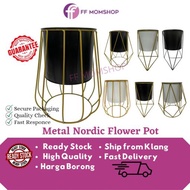 FF MOMSHOP High Quality Metal Flower Pot Nordic Style Pasu Bunga Viral Pasu Berkaki Gold Metal Pasu 