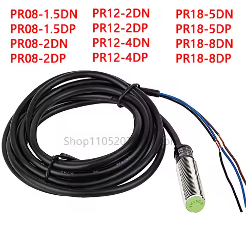 5PCS/Lot PR08-2DN PR08-1.5DN PR08-2DP PR08-1.5DP PR12-2DN PR18-5DN M8 M12 M18 Inductive Proximity Se