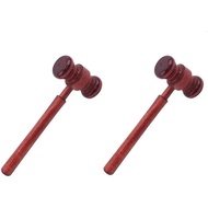 2 Keping Kayu Bilik Mahkamah Gavel Coklat Buatan Tangan Kayu Gavel Lelongan Gavel Aksesori Meja Peng