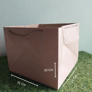 @12pcs Shopping Bag 20x31+31 Plain Kraft Paper Bag/