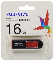ADATA USBメモリ 16GB USB2.0 スライド式 ブラック AC008-16G-RKD