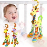 Giraffe Plush Toys Animal Handbells Rattles Soft Toy Infant Baby Development Handle Doll WIth Teethe