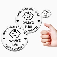 1pc Stainless Steel 'Mom/Dad Decision Maker' Novelty Coin, Double Sided Metal Commemorative Coin, Fu