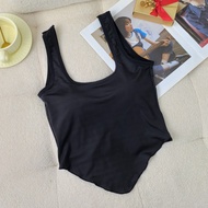 Tank Top Crop Segitiga Model Slayer Vest Scraft Tanktop Basic Knit Bra With Cup Atasan Wanita  Singl