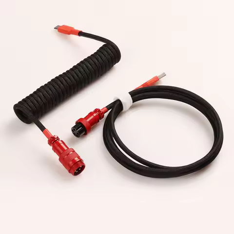 LANO Type-C to USB Keyboard Cable Coiled Type C GX16 Aviator Mechanical Aviation Connector Coil Meca