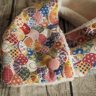 英國手工縫製 保暖圍巾圍脖頸巾 彩色和風汽球小兔圖案