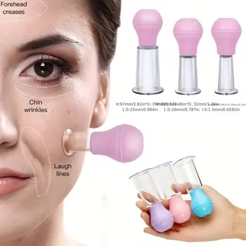 Facial Cupping Massage Cups Rubber Vacuum Cupping Set Facial Relaxation Nipple Correction Body Skin 