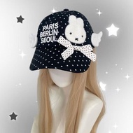Homemade Old Millennium y2k Miffy Miffy Polka Dot Wings Embroidery Sunshade Western Style Baseball C