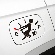 Funny Fuel Tank Sticker | High Gas Price Joke | Man Pulling Needle Decal | Lawak Oil Tank Sticker (R