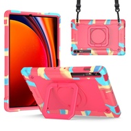 Handle Robot Silicone Hybrid PC Tablet Case For Samsung Galaxy Tab S9 FE+ / S9+/Samsung Galaxy Tab S