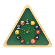 13 Inch Billiard Quartz Clock with Solid Wood Frame Creative Wall Clock for Living RoomBedroom