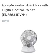 EuropAce 6" Deluxe DC Motor Desk Fan (model EDF5631DWH)