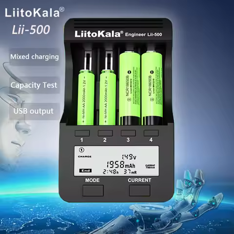 LiitoKala lii-500 Lii-100 lii-402 M4 18650 Battery Charger For 26650 16340 RCR123 14500 LiFePO4 1.2V