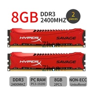 สำหรับ Kingston HyperX SAVAGE 16GB Kit DDR3 2400MHz (2X8GB) PC3-19200U 240Pin แรมความจำ