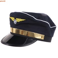 ALVIN Pilot Hat, Costume Prop Airline Theme Air Force Cap, Festival Party Supplies Navy Marine 3Colo
