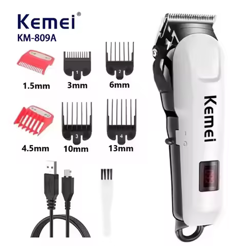 Kemei Hair Clipper KM-809A Hair Cut Machine Wireless Trimmer Men Professional Clipper Machine Rechar