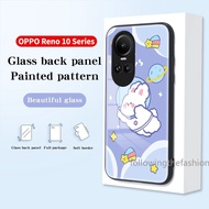Case For OPPO Reno 10 Pro Plus 5G Reno10 10Pro 2023 Anime Cartoon Cute Cat Rabbit Tempered Glass Phone Casing Starry Sky Hard Back Cover Edge Anti Scratch Comfortable Slim girls