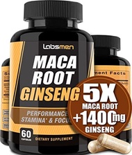 ▶$1 Shop Coupon◀  10000mg a Root Capsules (w/ Black a) + 1400mg Korean Red Panax Ginseng Extract as