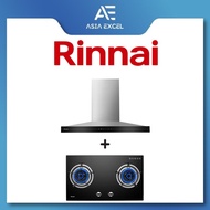 RINNAI RH-C2859-SSW 90CM CHIMNEY HOOD WITH DIGITAL TOUCH CONTROL + RINNAI RB-782G FLEXIHOB 78CM 2 BURNER GLASS BUILT-IN GAS HOB