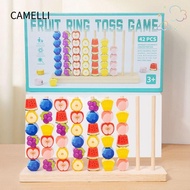 CAMELLI Fruit Ring Toss Game, Educational Learning Through Play Montessori Wooden Beads, Fine Motor 
