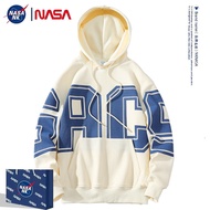 NASA Joint Men's Hoodie Drawstring Print Trend Loose Versatile Letters Casual Sweater Men M-3XL Off-white M