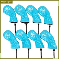 Moon Lighte 8Pcs Golf Iron Head Covers with Women Embroidery Golf Wedge Iron Protective Headcover Pr