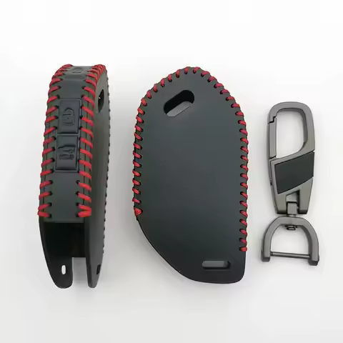 Leather Car Key Case Cover for Kia EV9 Picanto Sorento MQ4 Carnival KA4 Morning K5 Carens 2024 Shell