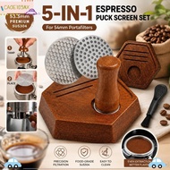 ICAOE103 Espresso Puck Screen Kit, Nylon Brush Dual Puck Screens Coffee Puck Screen Set, Magnetic Pi