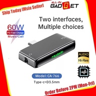 Mcdodo CA-766 Hi Res 2-in1 Audio Adapter Type C To DC3.5+Type C Max 3A 60W PD Fast Charging Music Ca