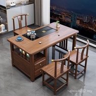 Taiwan Kung Fu Tea Making Living Room Tea Solid Wood Small Balcony Table Chair Kettle Integrated Chi
