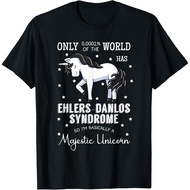 Majestic Unicorn Ehlers Danlos Black And White Zebra Stripe T-Shirt Fashion Tops for Boys And Girls 
