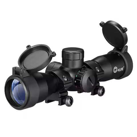 CVLIFE 4x32 Crossbow Scope Red Green Illuminated Compact Scopes Circles and Rangefinder Etched Glass