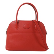 HERMES Epsom皮革Bolide 27銀扣手挽袋Rouge Casaque