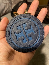 Tory Burch 8856 TB新款 Fleming圓餅拉鏈 零錢包 鑰匙包 羊皮壓logo 縫線菱格包